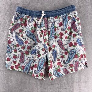 Kenzo Swim Shorts Mens Size Medium White Floral‎ Paisley Beach Trunks
